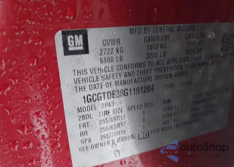 2016 Chevrolet Colorado Z71 from USA, damaged, VIN 1GCGTDE38G1191204